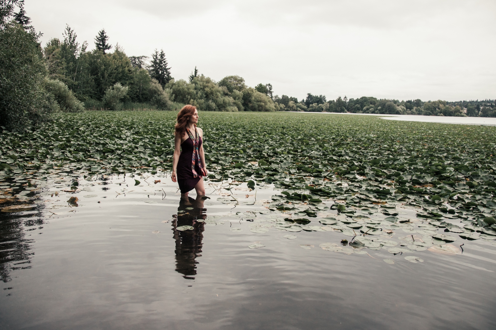 Amy Walker with lilies